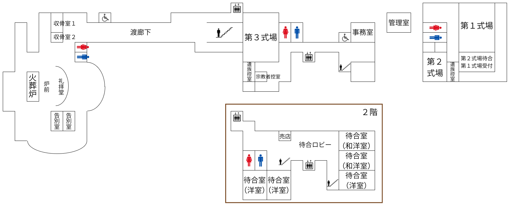 市川市斎場の館内案内図